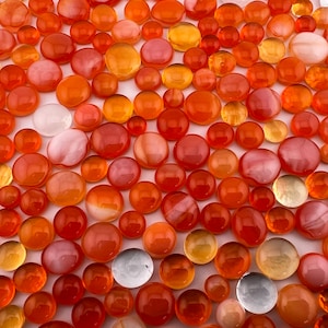 COE90 &quot;Koi Fish&quot; Dots for fused glass art projects (Orange Transparent, White and Clear)!!! 1 oz. Pack