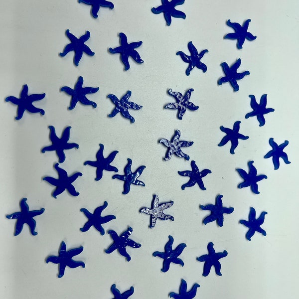 COE90 MINI 20mm Precut Starfish (Blue) cut on 3mm fusible art glass. 4 Pack!