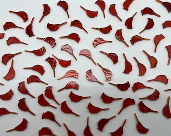 COE90 Mini Cardinal set cut on 3mm Red Transparent Fusible Art Glass! 4 Pack!