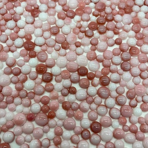 COE90 &quot;Bunny Nose Pink&quot; Fusible Dots for glass art (Salmon Pink/White)!!! 1 oz. Pack