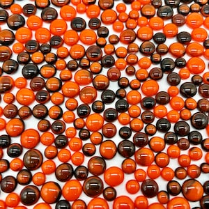COE90 &quot;Pumpkin Patch&quot; Dots for fused glass art projects (Black and Orange Opal Streaky)!!! 1 oz. Pack