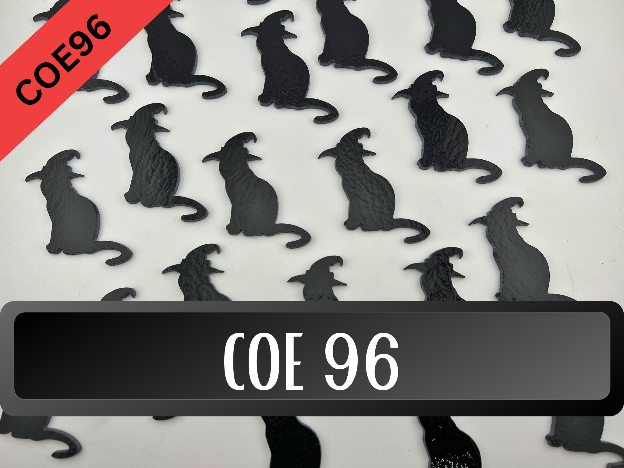 COE96 Halloween Cat in witches hat cut on 3mm fusible art glass!  2 Pack!