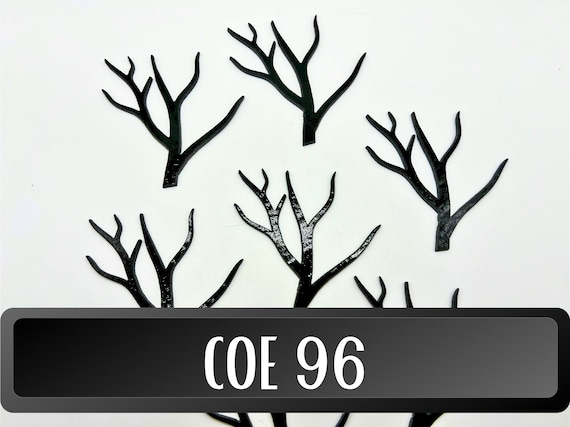COE96 Waterjet cut  tree, cut on 3mm Black Opal fusible glass.  Sold Individually!