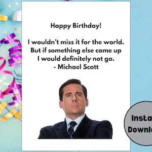Michael Scott The Office Printable Happy Birthday Card