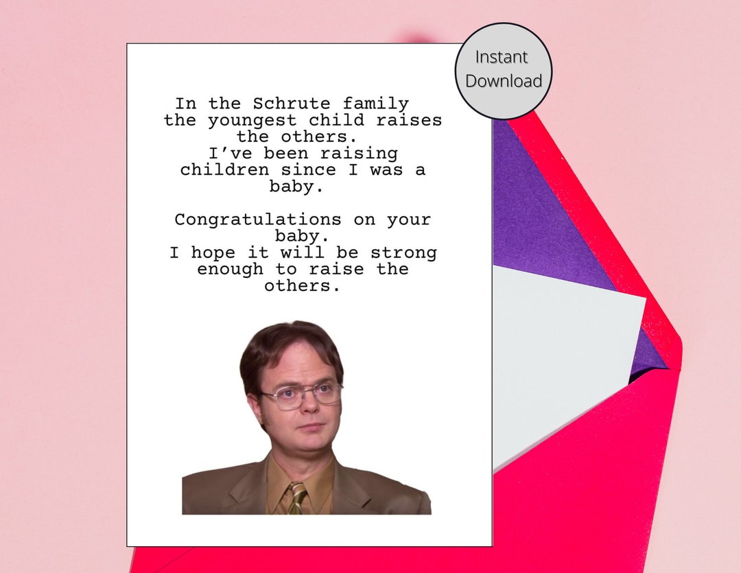 Printable Card Dwight Shrute the Office Congratulations on Your Baby Printable Card, the Office ...