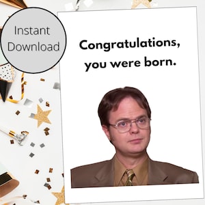 Printable Birthday Card, Dwight Shrute Birthday Card, The Office Happy Birthday Card, Digital Birthday Card, Funny Birthday Card