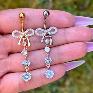 Piercing nombril pendentif noeud : Piercing nombril en acier inoxydable, or/argent