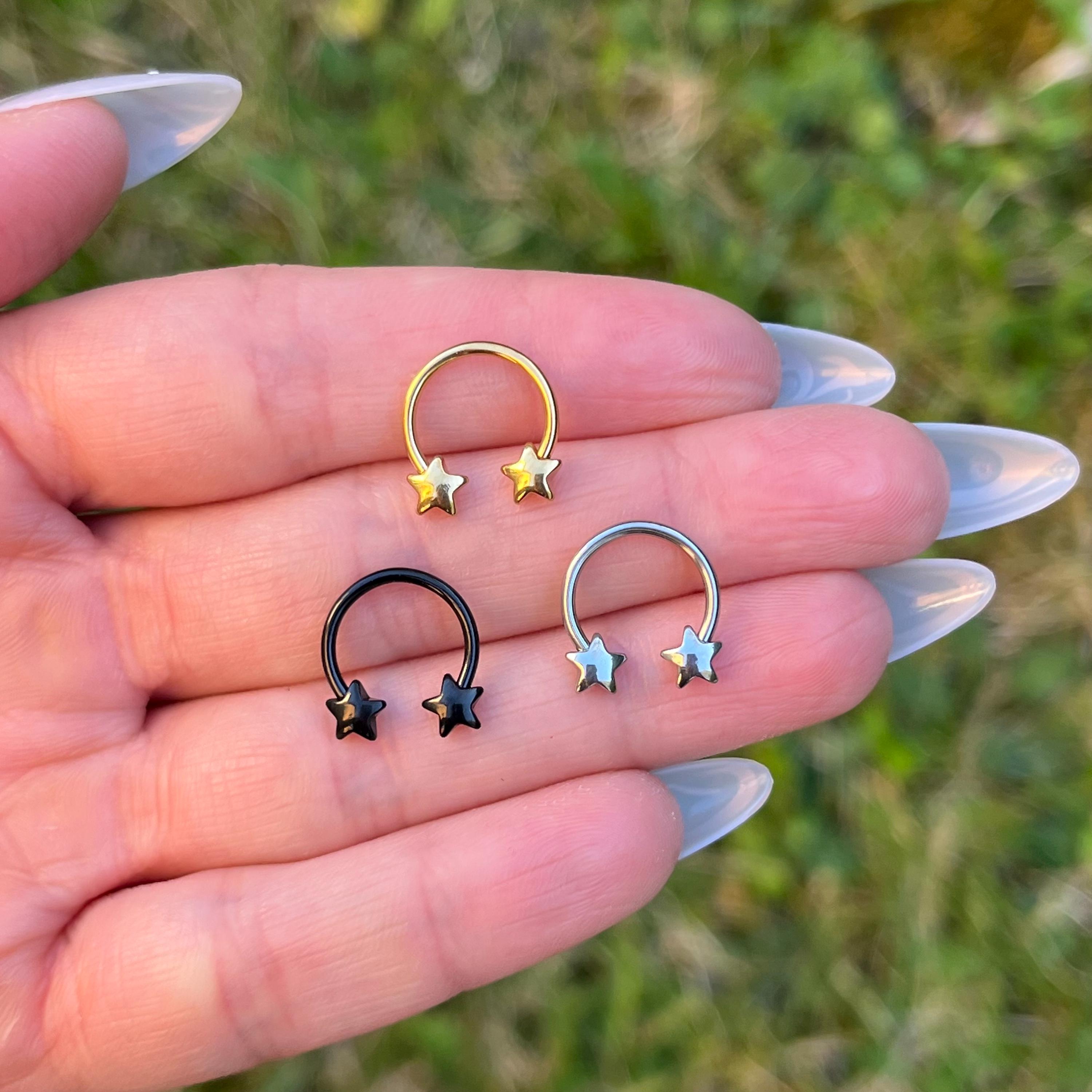Star Horseshoe Septum Ring: Stainless Steel Nose Hoop 16G 10mm - Etsy