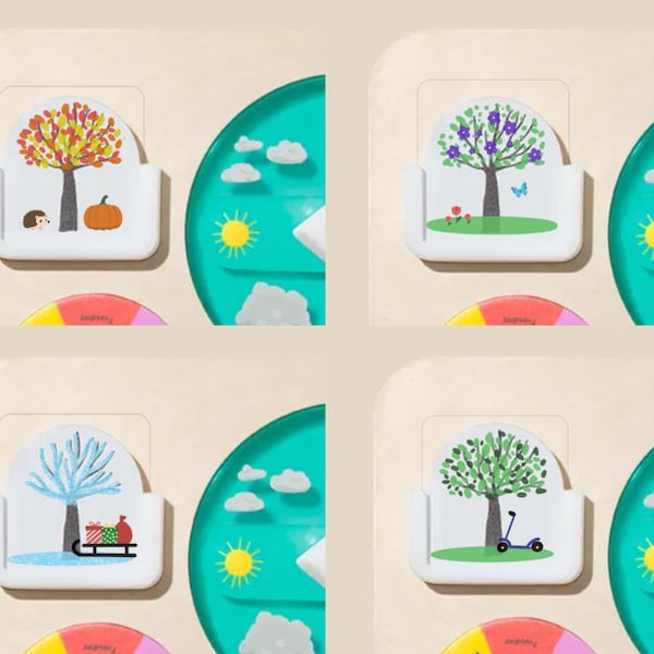 Tarjetas de árboles estacionales para el tablero meteorológico Lovevery: Aprendizaje Montessori