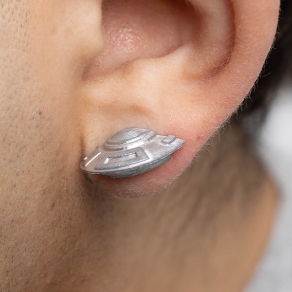 Hand-Painted Alien UFO Earrings | 3D Printed | Space Jewelry