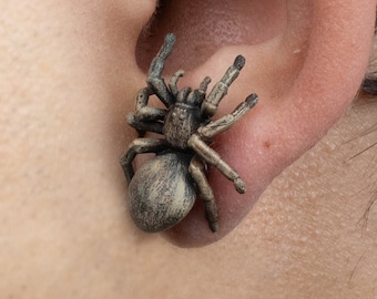 Tarantula Spider Earrings • Hand-Painted • 3D Printed • Quirky • Funny • Weird • Gift