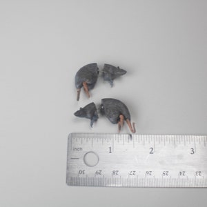 Rat Earrings Hand-Painted 3D Printed Quirky Funny Weird Gift image 10