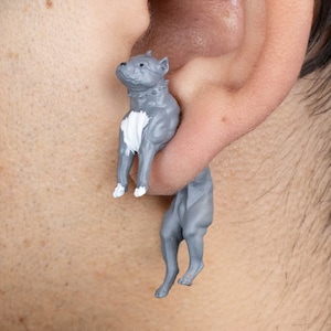Hand Painted Pitbull Earrings - 3D Printed