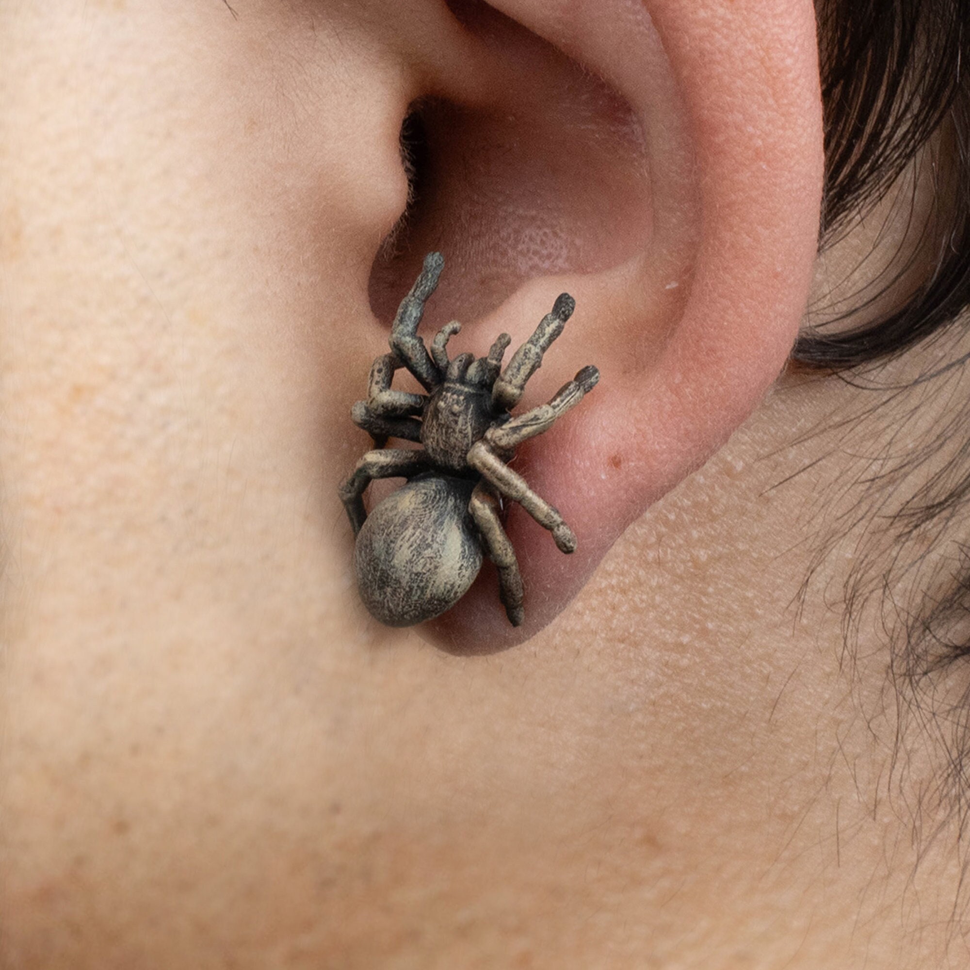 Tarantula Spider Earrings Hand-painted 3D Printed Quirky Funny