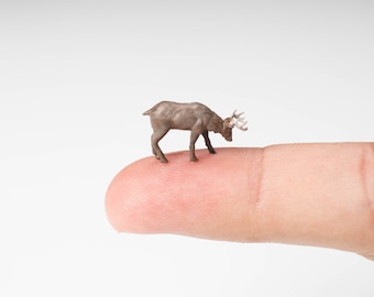 Hand-Painted Miniature Deer Mini/Micro Figurines for DIY, Jewelry, Dioramas, Resin, Book Nook.