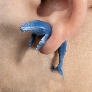 Hand Painted Whale Earrings - 3D Printed