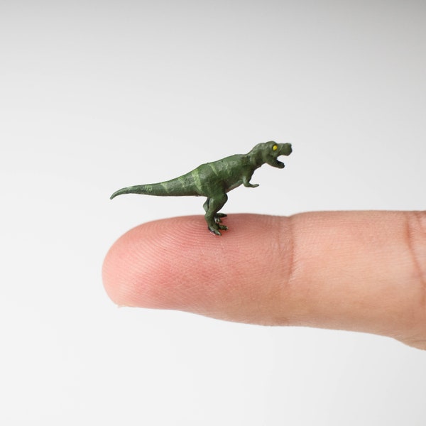 Hand-Painted Miniature T-Rex(Tyrannosaurus Rex) Mini/Micro Figurines for DIY, Jewelry, Dioramas, Resin, Book Nook.