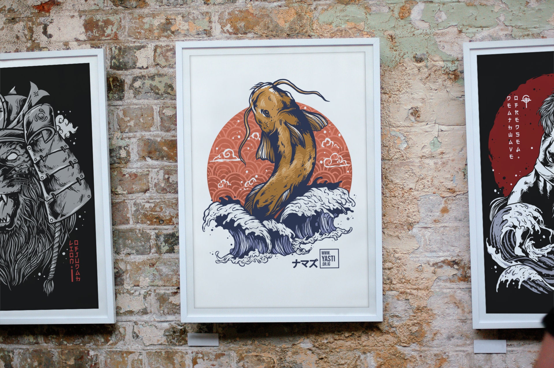 Hokusai Fish, Large Printable Art, Japanese Art Print Digital Download