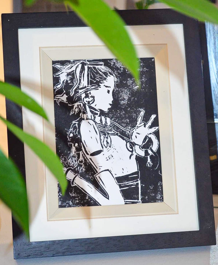 Linogravure - Punk Girl