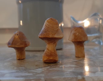 Hand carved mushroom