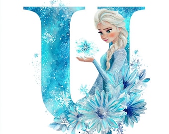 Frozen inspired Christmas Letters | Digital Printable Clipart | Kids Name | birthday alphabet