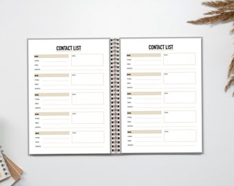 A4 & A5 Printable Contacts Insert, Planner Insert, Contacts page, Contacts Insert, Contacts Keeper, Printable and downloadable