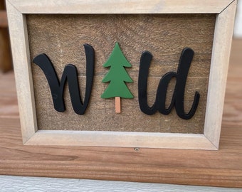 Wild Sign, Woodland Nursery Decor, Woodland Animal home decor, reclaimed wood decor