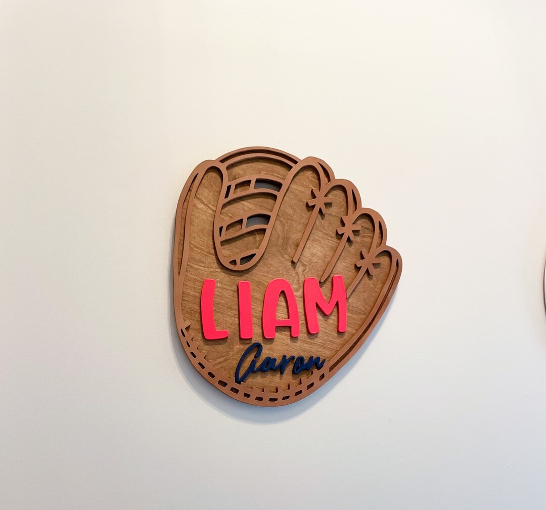 Baseball Glove Name Sign Kids Bedroom Decor Baseball Decor Etsy