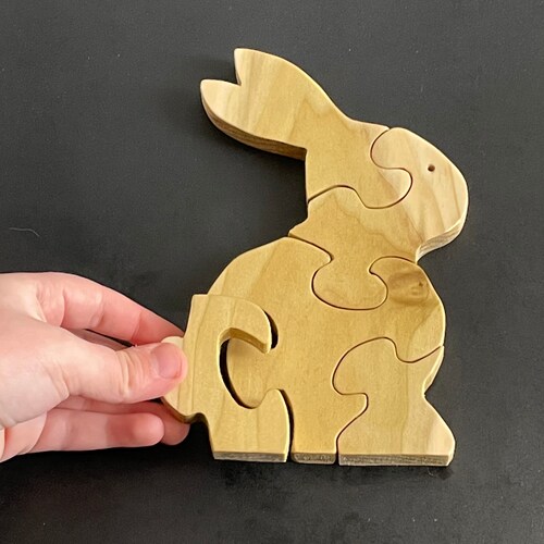Natural Wood/wooden Bunny Toy Rabbit Toy Gift Kids Toy Etsy