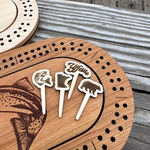 Clavijas de cribbage personalizadas, Clavijas de cribbage estatales, Tema de la naturaleza, Tema de Minnesota, Regalo para él, Regalo para ella, Juegos de cabaña, Juegos de mesa, Juegos de cartas