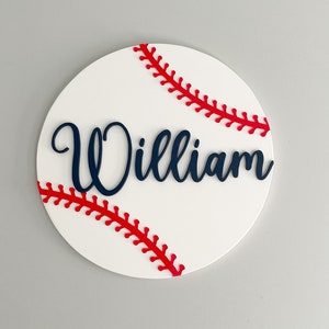 Baseball Sign, Baseball Name Sign, Kids Baseball Room Decor, Playroom Decor, Wooden Baseball Decor, Custom Name Sign, Baseball Nursery Sign