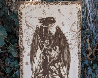 Wood engraving - Fan art Toothless How To Train Your Dragon - wall decoration nature, geek and fantasy styles