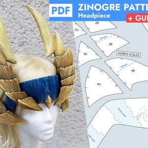 Zinogre headpiece armor - Monster Hunter - Guide + PDF cosplay pattern to download