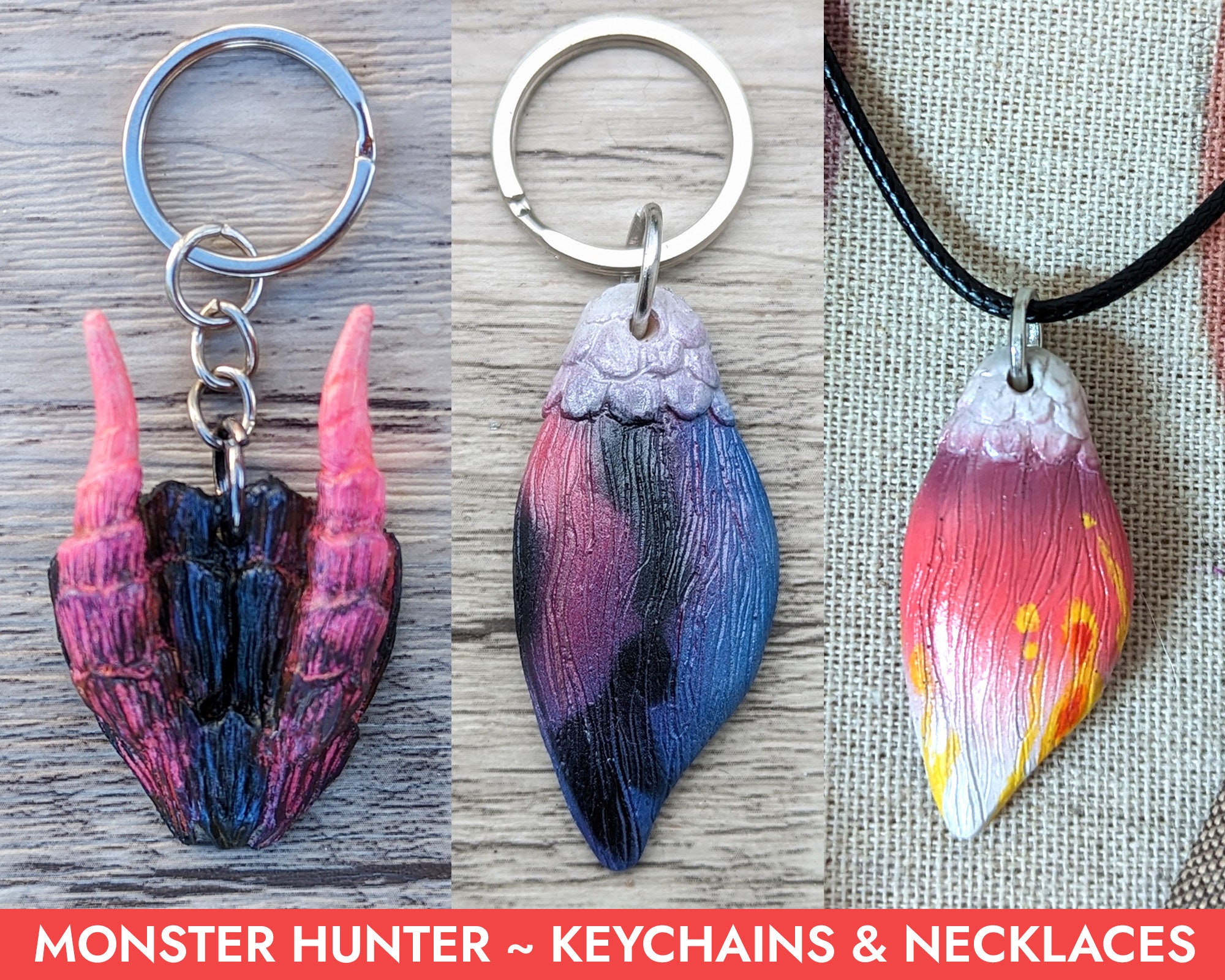 Keychains and Necklaces Gore Magala, Mizutsune MONSTER HUNTER