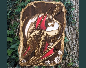 Nargacuga MonsterHunter - Relief wood engraving art