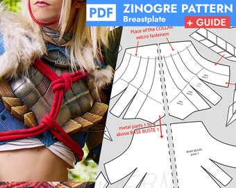 Zinogre breastplate - PDF pattern + EBook making guide - Monster Hunter World inspired