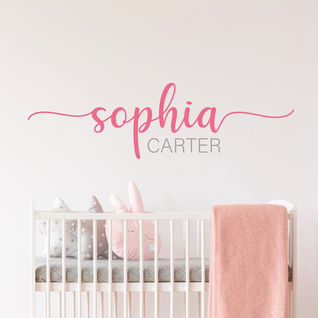Custom Sophisticated Baby Name Wall Decal, Personalized Name Vinyl