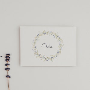 Carte de remerciement Blumenkranz / Carte postale / A6 / Aquarelle