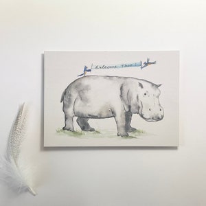 Hippo Card / A6 / Birth Card / Greeting Card