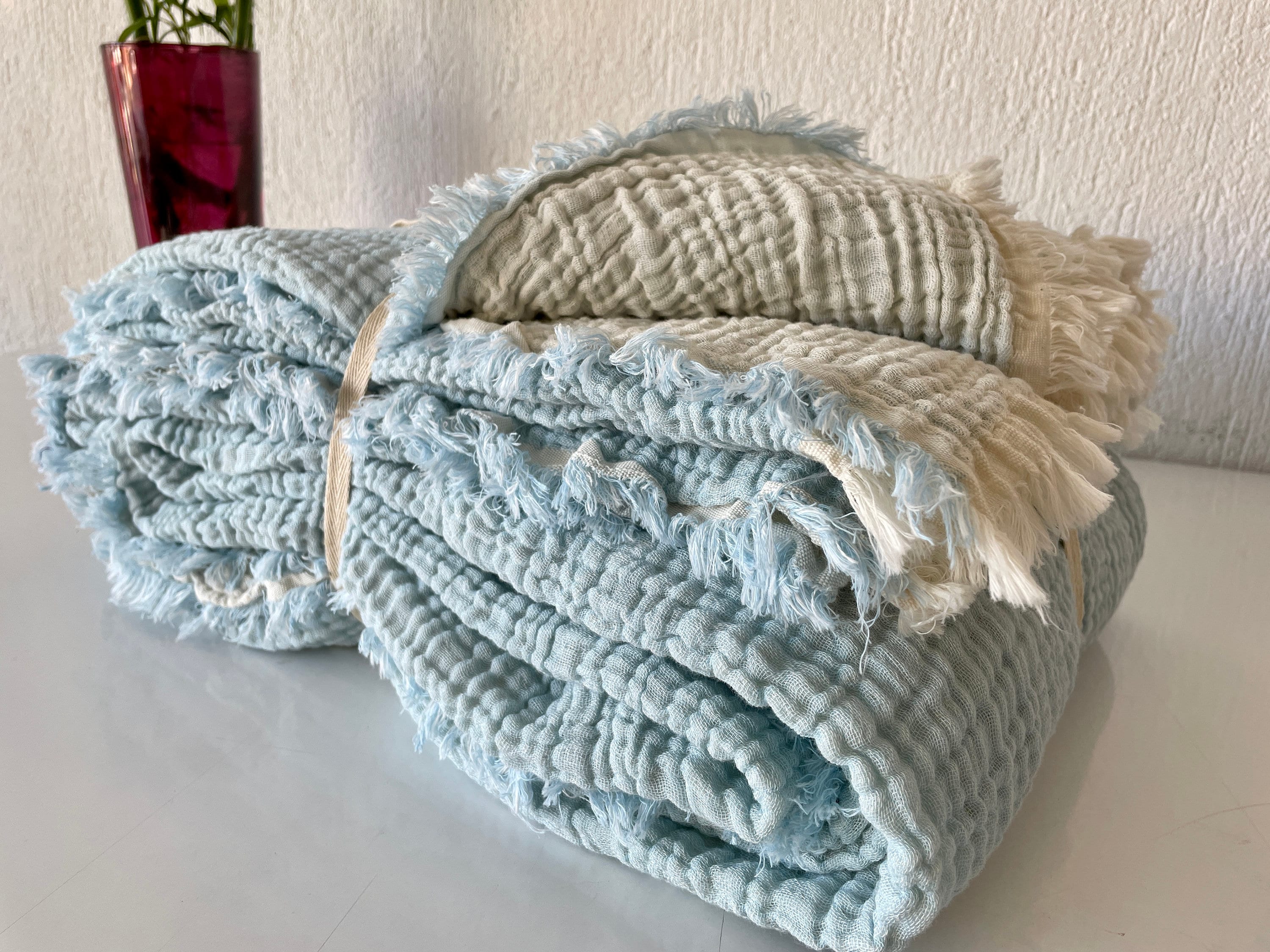 TILLYOU Coperta per bambini in cotone, 75 x 100 cm, double face, in