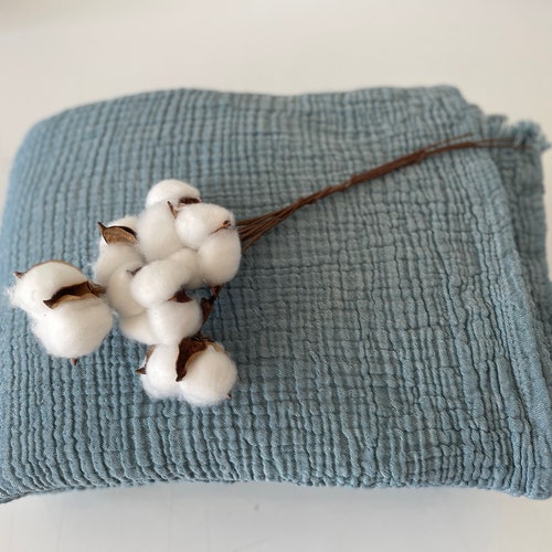 Four Layers Cotton Queen Blanket 100 Cotton Bedcover Sofa Blanket Throw With Tassels Decorative King Size Bed Woven Cotton Blanket