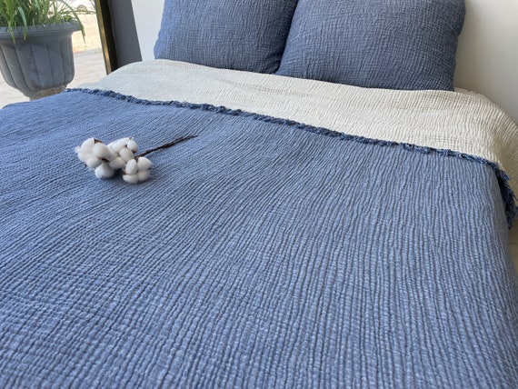 100 Cotton Muslin Bedspread 4 Layers Throw Blanket Extra Soft