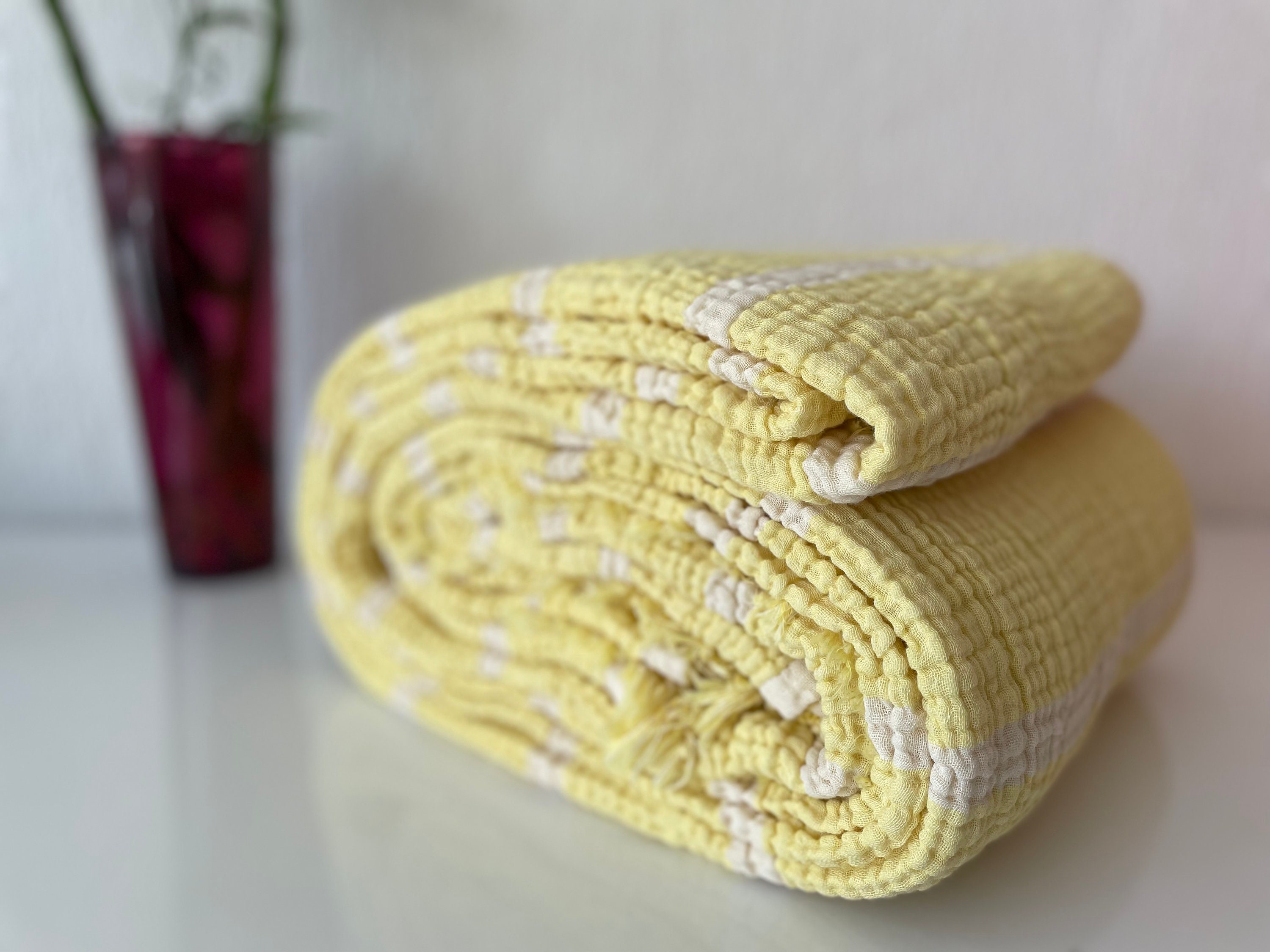 King Size Yellow Blanket Etsy Canada