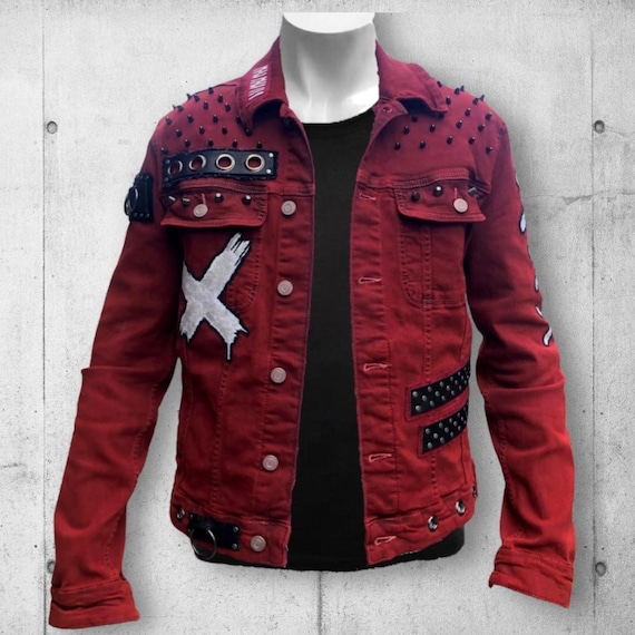 【名作】RUPERT ROCK PUNK ジャケット Men's Scarlet Red Punk Rock Battle Jacket (the Forsaken) - Etsy