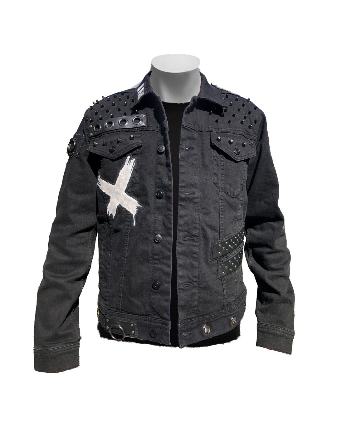 Mens Black Denim Punk Rock heavy Metal Battle Jacket the Forsaken Etsy UK