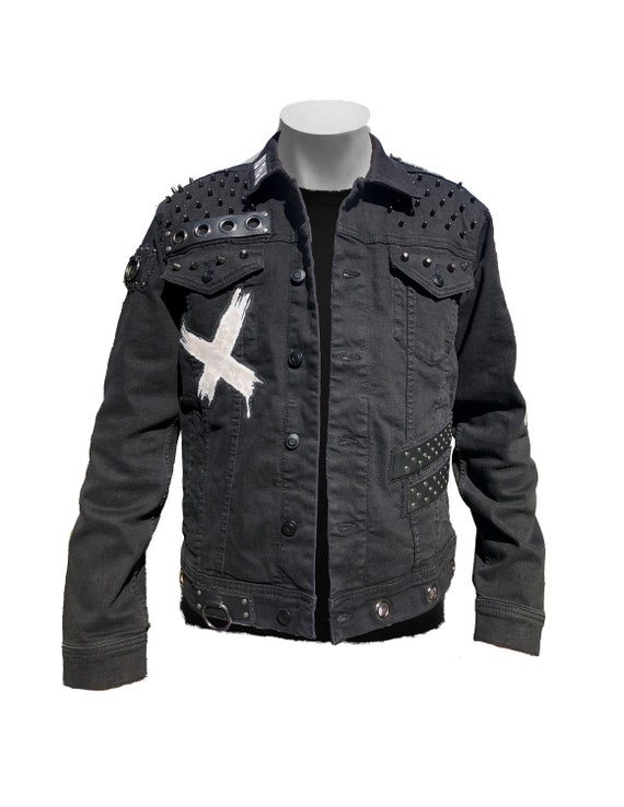 Chaqueta vaquera negra punk rock/heavy metal para hombre The - México