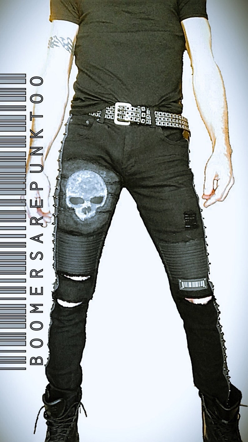 Mens Gothic/Heavy Metal/Punk Jeans The Skavenger image 1