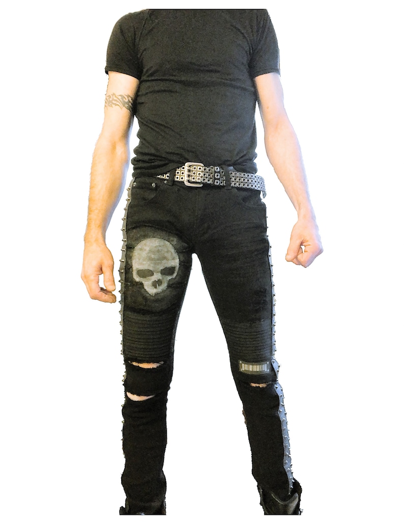Mens Gothic/Heavy Metal/Punk Jeans The Skavenger image 2