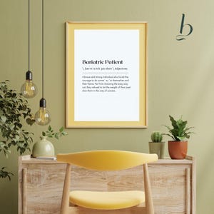 Definition für bariatrische Patienten (Druckversion), Geschenkidee zur Gewichtsreduktionschirurgie (Digitaler Download)