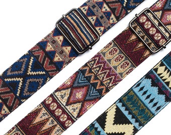 Bohemian Woven Guitar Strap For Bass, Electric & Acoustic Guitar, Strap Locks Included